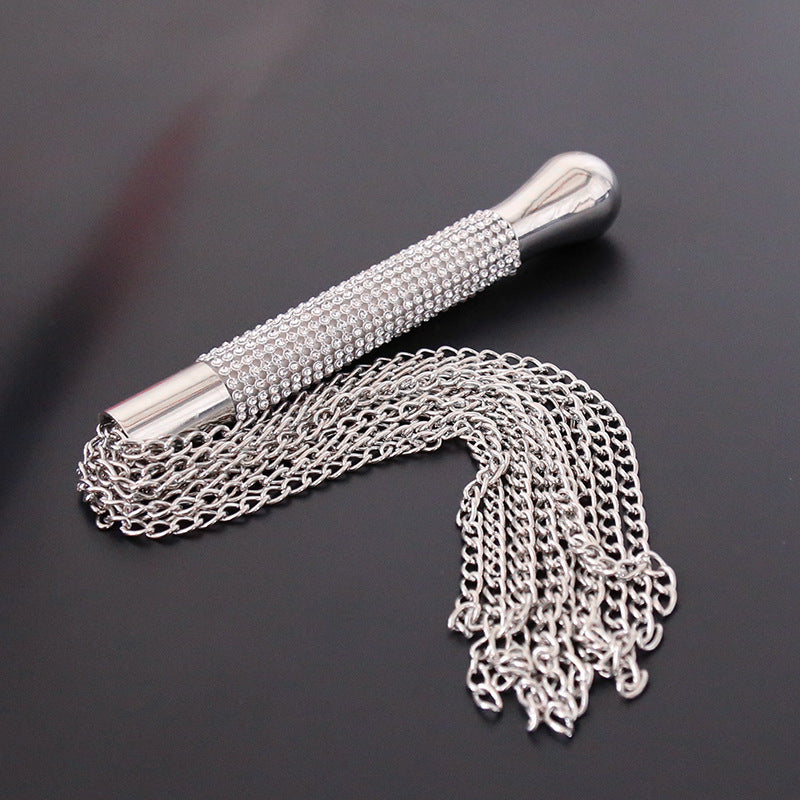 Love Whip Diamond Handle Whip Aggravated Chain Horse Whip Pointer Sex Supplies – Bondage & Restraints