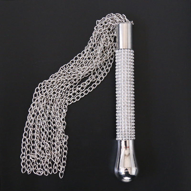 Love Whip Diamond Handle Whip Aggravated Chain Horse Whip Pointer Sex Supplies – Bondage & Restraints